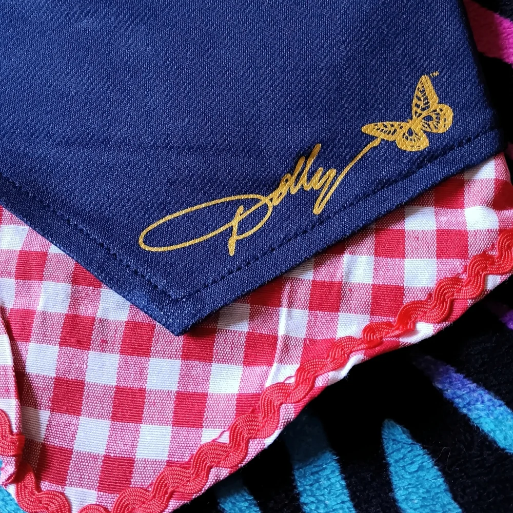 💙❤️ Doggy Parton Dog Bandana Pet Medium Large Dolly Western Denim - Picture 2 of 12